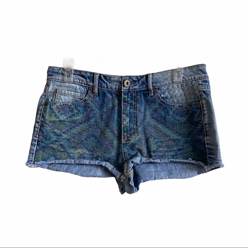 Bethany Mota Denim High Rise Shortie Shorts Sz 8